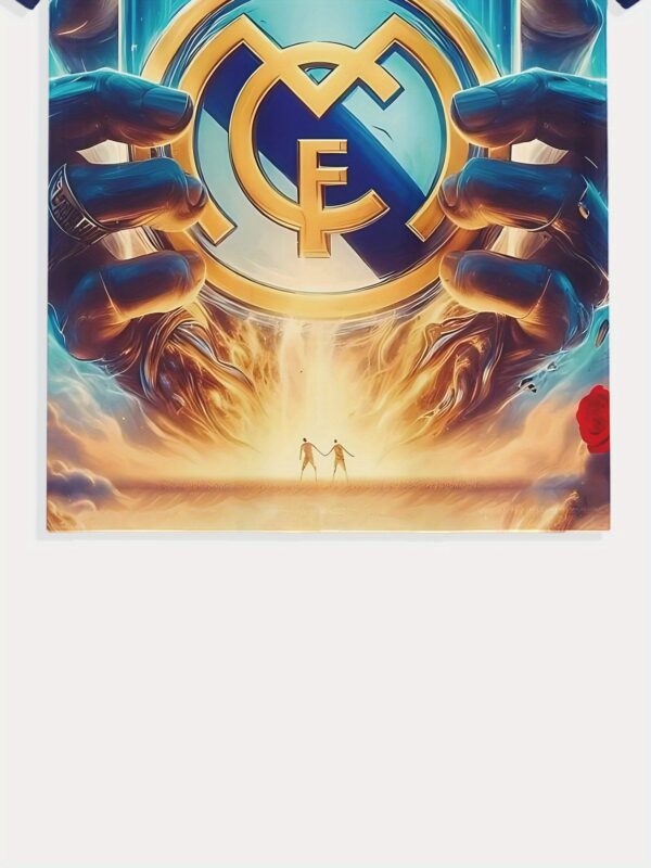 Men'S Soccer T-Shirt - Official RM Badge Graphic Tee, Lightweight Breathable Athletic Shirt for Training, Matches & Casual Wear - Ideal Gift for Madrid Fans, Soccer Jersey, Sports Apparel, Sporty Design, Durable Material, Fan Merchandise, Sports Enthusiasts, Match Day Outfit, Loose Fit Tee, Highquality Print, Football Jersey, Football Supporters