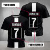 Men's Custom Ronaldo #7 Soccer Jersey-like T-Shirt - Personalized Name Option (Add Your Number, Black/Red/White Accent) - Breathable Athletic Tee for Sports, Casual Outfits - Machine Washable Fan Gear Gift for Cristiano Ronaldo Inspired Players