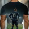 Men's & Women's 3D All-Over Print Soccer Jersey T-Shirt - Neymar Jr. Inspired Design, Lightweight Breathable Polyester for Sports Events, Gym & Casual Wear - Machine Washable Fan Apparel with Stadium Action Graphic