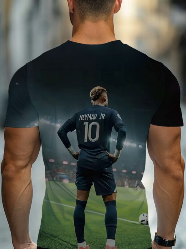 Men's & Women's 3D All-Over Print Soccer Jersey T-Shirt - Neymar Jr. Inspired Design, Lightweight Breathable Polyester for Sports Events, Gym & Casual Wear - Machine Washable Fan Apparel with Stadium Action Graphic