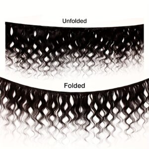 KIMO BEAUTY 4 Bundles Human Hair Extensions Virgin Hair Unprocessed Natural Black/Blonde/Red/Brown Waves (4 Colors Available) - 100% for Women, Clip-In/Ring/Rod/Sew-In, Volume & Length, No Chemicals, Multi-Texture Bundles