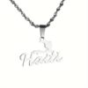 1pc Stainless Steel Haiti Pendant Necklace for Women, Ethnic & Minimalist Style, No Stone Inlay, Versatile for Daily & Party Wear, All-Season Accessory