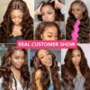 Women'S Chocolate Brown Body Wave Lace Front Wig - 13x6 HD Transparent Lace, 150% Density Human Hair, Natural Looking Basics Style for Everyday Use, Versatile Basics Wig | Chocolate Brown Wig | Realistic Appearance