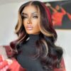 31411dbd0bb894013d9bd2f6970e7783.jpg Women'S Brazilian Remy Human Hair Wig - Natural Look Body Wave with Red Highlights, Pre-Plucked Frontal Hairline, Density, Transparent Lace Front (13x4) - for Parties, Work, Everyday - Blonde Red Hair - Perfect Gift for Halloween, Birthdays, Anniversaries