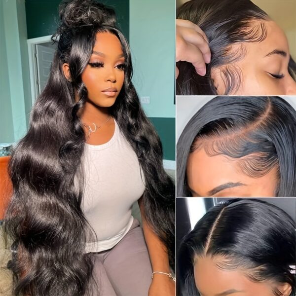 Men's Body Wave Human Hair Frontal - HD Transparent Lace, 150% Density with Natural Brown Bangs & Hair, 13x4 Lace Base for Natural Look - Compatible with All Light Beige Tones - Middle East Collection, Versatile Hairpiece, Stylish Hairpiece, Premium Hairp