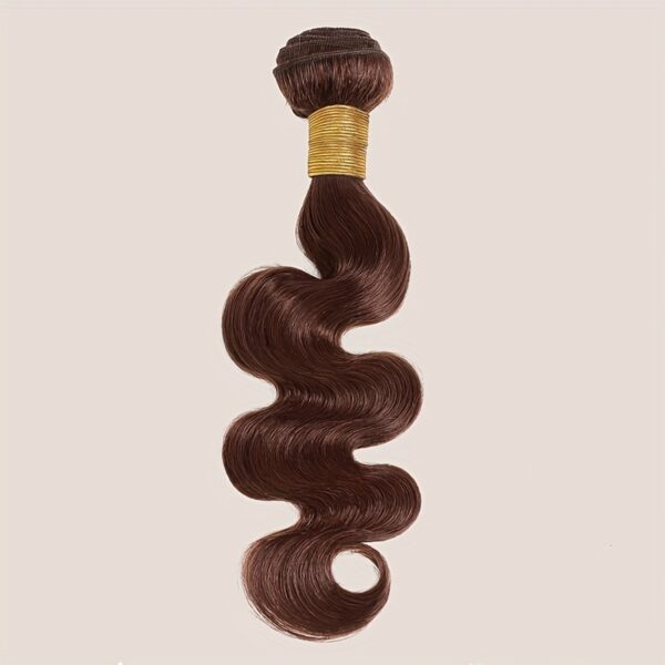 4Body Wave Bundle Chocolate Brown Human Hair Extensions, Dark Brown Double Weft Virgin Hair Weave, 90g Each, for Wome