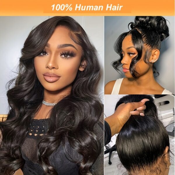 4a7b6cc5-4a09-478c-a204-4c10c5b88f9a.jpg 360° Body Wave Lace Front Wig for Women - 180% Density, Pre-Plucked HD Transparent 360° Frontal, 66.04 cm Natural Color Human Hair Wig with Baby Hair, Elegant Style, Beauty Accessory, Beauty Enhancement, Natural Look Hairpiece