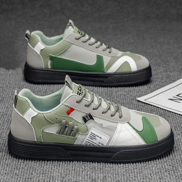 Men's Breathable Casual Skate Shoes - Slip-, Comfort Lace Up Sneakers with Durable Fabric and Stylish Contrast Designs, Vibrant Color Blocking for Year Round Use in Outdoor Activities, Jogging, Walking & Travel – Christmas Birthday Gift Idea, Versatile Mo