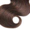 4Body Wave Bundle Chocolate Brown Human Hair Extensions, Dark Brown Double Weft Virgin Hair Weave, 90g Each, for Wome
