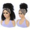 Afro Kinky Curly Human Hair Headband Wig for - 150% Density Brazilian Remy Hair, 100% Machine-Made Rose Net Cap, Natural Look & Versatile Styling for All Ethnicities, Hair Wig