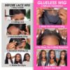Glueless HD Lace Front Wig 100% Human Hair Malaysian Straight 150% Density - Pre-Cut, Preplucked & Ready to Wear Natural Color Wigs for Women of All Ethnicities, Easy Hair Replacement | Sleek Hairstyle | Healthy Hair Appearance, Hair Wig