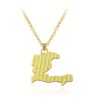 1pc Haiti Map Necklace - gold plated Plated Irregular-Shaped Pendant with Blue & Red Haiti Colors, Golden-Tone Chain - Travel Souvenir, Cultural Gift for Haitians, Birthday/Anniversary Present - Durable Everyday Jewelry with Detailed Map Outline & Haitian