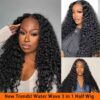 3In 1 Half Wig Human Hair Deep Wave Glueless Wig Human Hair Ready to Wear 3In 1 Half Wig with Drawstring Half Wig, Elegant Style, Rose Net Cap, Natural Look, Versatile Hairpiece, Fashion Accessory, Sleek Hairpiece, Secure Fit Cap, Fashion Lovers