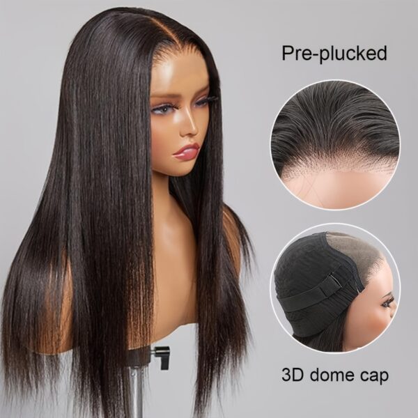 Glueless HD Lace Front Wig 100% Human Hair Malaysian Straight 150% Density - Pre-Cut, Preplucked & Ready to Wear Natural Color Wigs for Women of All Ethnicities, Easy Hair Replacement | Sleek Hairstyle | Healthy Hair Appearance, Hair Wig