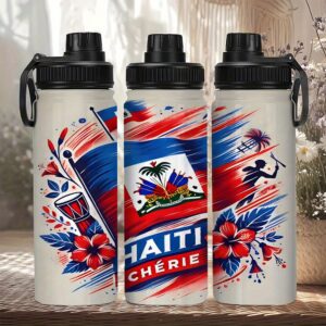 894da36f9256499f922f07a05b6712a1-goods.jpeg 1pc 20oz Stainless Steel Tumbler with Haiti Flag & Floral Design, Leak-Proof Lid, Reusable Coffee Cup for Office, Travel, Beach, Parties - Durable & Stylish Gift Idea, Travel Drinkware | Vibrant Tumbler | Durable Drinkware