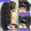 Glueless 360 Lace Front Wig Human Hair - Deep Wave 150% Density Pre-Plucked with Invisi Strap & Drawstring Closure, HD Full Lace Frontal Wig for Women, Natural Look & Comfortable Wear (No Glue Needed)