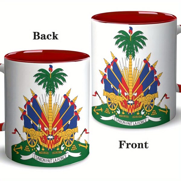 91e206c1446e41e889aa4a69cd085668-goods.jpeg 1pc 11oz Ceramic Coffee Mug with Haitian Flag & Coat of Arms Design - Vibrant Patriotic Red, Blue, Yellow Artwork, Reusable Gift for Husband, Dad, Son, Birthdays, Father’s Day, Hand Wash Only, Coffee Cup, Birthday Drinkware, National Pride Mug, Detailed I