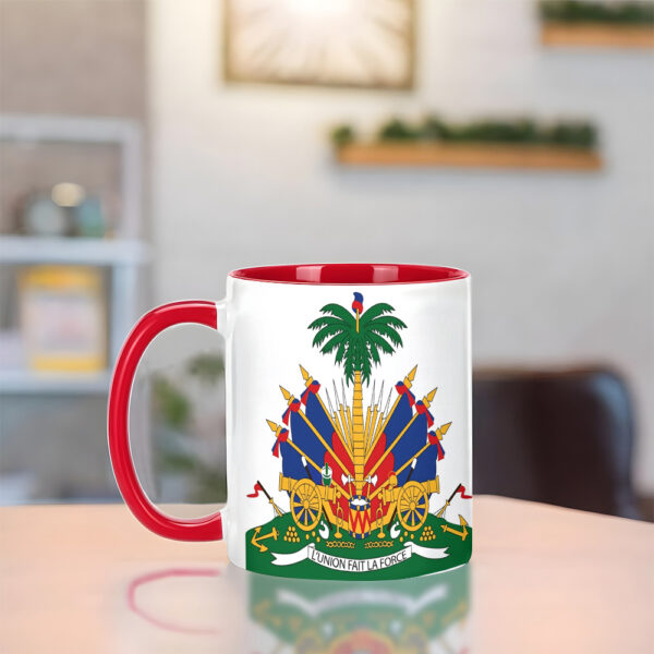 9514f11ad0f2431e87abe347b600c18b-goods.jpeg 1pc 11oz Ceramic Coffee Mug with Haitian Flag & Coat of Arms Design - Vibrant Patriotic Red, Blue, Yellow Artwork, Reusable Gift for Husband, Dad, Son, Birthdays, Father’s Day, Hand Wash Only, Coffee Cup, Birthday Drinkware, National Pride Mug, Detailed I