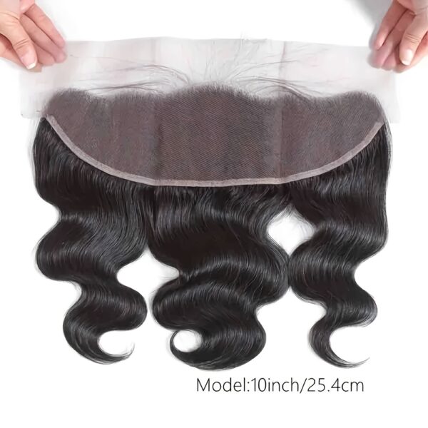 Men's Body Wave Human Hair Frontal - HD Transparent Lace, 150% Density with Natural Brown Bangs & Hair, 13x4 Lace Base for Natural Look - Compatible with All Light Beige Tones - Middle East Collection, Versatile Hairpiece, Stylish Hairpiece, Premium Hairp