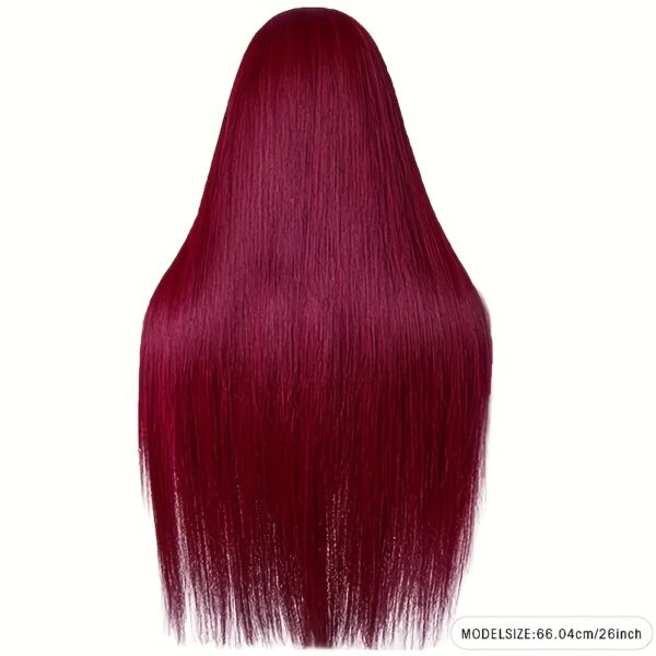99J Burgundy Straight Human Hair Wig with 13x6 HD Lace Front - Pre-Plucked 150% Density Natural Look for, Middle Eastern Collection, Versatile Hair Styling | Sleek Hair Solution | Silky Smooth Texture