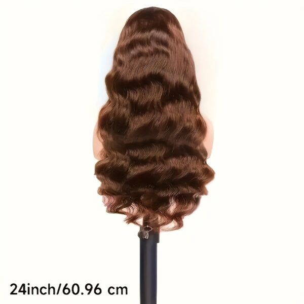 Women'S Chocolate Brown Body Wave Lace Front Wig - 13x6 HD Transparent Lace, 150% Density Human Hair, Natural Looking Basics Style for Everyday Use, Versatile Basics Wig | Chocolate Brown Wig | Realistic Appearance