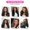 c8d1124b-7cec-469e-a06a-1a03fb40ed0e.jpg 180% Density Kinky Straight Human Hair Wig with Adjustable Drawstring 3-in-1 Half Wig, Rose Net Cap & Natural Hairline - Machine-Made for Women, All Ethnicities