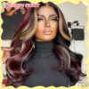 ce070102946df58c11c6c686a2ba6921_BOMG8DSShnoKB-1.jpg Women'S Brazilian Remy Human Hair Wig - Natural Look Body Wave with Red Highlights, Pre-Plucked Frontal Hairline, Density, Transparent Lace Front (13x4) - for Parties, Work, Everyday - Blonde Red Hair - Perfect Gift for Halloween, Birthdays, Anniversaries