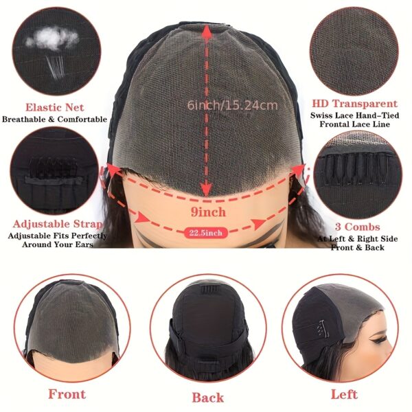 9x6 HD Lace Front Wig Human Hair Glueless - Pre Plucked & Cut Brown/Red Color Transition, 150% Density Body Wave (Aubrun Brown) Lace Wigs with Hairline, No Glue Needed for Dark Beige Tones & Sensitive Scalp