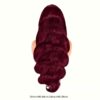 99J Burgundy Human Hair Lace Front Wig 13x6 HD Transparent Lace 150% Density Body Wave Pre-Plucked with Baby Hair - Wet & Wavy Red Curly Wig for Women, All Ethnicities