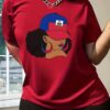 1pc Women'S Haitian Culture Graphic T-Shirt - Vibrant Patriotic Design with Haitian Flag & Female Silhouette, Green Casual Tee for Cultural Pride, Festivals, or Everyday Fashion, Perfect Gift for Women, Festival Attire, Bold Statement Piece, Comfortable F