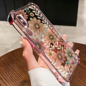 0525bedbd5dc4123a05e38ce9600b042-goods.jpeg for iPhone x,xr,xsmax A shatterproof, transparent soft phone case with a floral patter