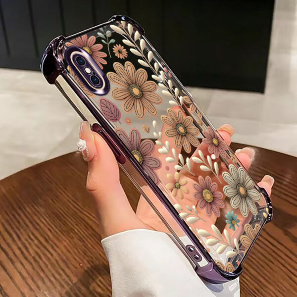 for iPhone x,xr,xsmax A shatterproof, transparent soft phone case with a floral patter
