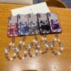 Pearl Wrist Strap Lanyard Magnetic Glitter Luxury Love Heart Bear Phone Holder Case for Compatible with iPhone XR Anti-knock Shock Proof Stand Mixed set Back Cover