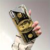 Dollar Case for iPhone X XR Xs Max 8 7 Plus 6s SE Electroplated Glass cass Shockproof Drop Protection Rugged Durable Cover Cellphone Protective Smartphone Casing