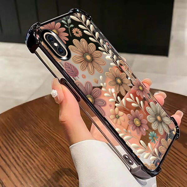 for iPhone x,xr,xsmax A shatterproof, transparent soft phone case with a floral patter
