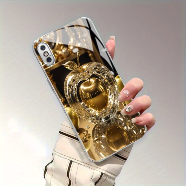 Sacred Apple Glass Phone Case for iPhone X XR Xs Max 8 7 Plus 6s SE Female style Soft Tempered Frame Drop Protection Rugged Durable Cover Cellphone Protective Smartphone Casing The Advanced Process Paired with High-definition Patterned Glass Panels