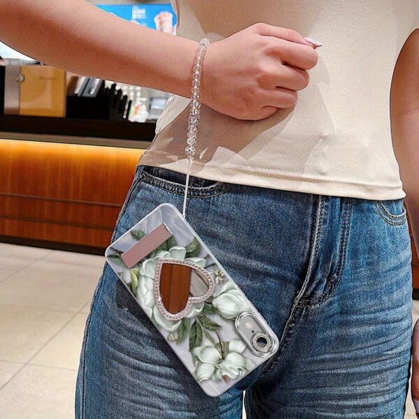 67d0c576ff3e47d5872600dd5664b8ed-goods.jpeg Durable iPhone XRPhone Cases Comfortable feel Delicate little flowers bracket and transparent beads Lanyard Pattern Case Suitable for iPhone XR Featuring Shockproof In Entertainment