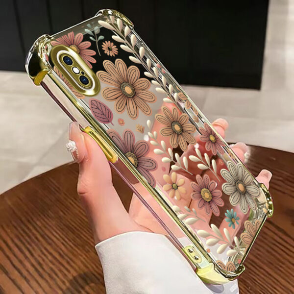 for iPhone x,xr,xsmax A shatterproof, transparent soft phone case with a floral patter