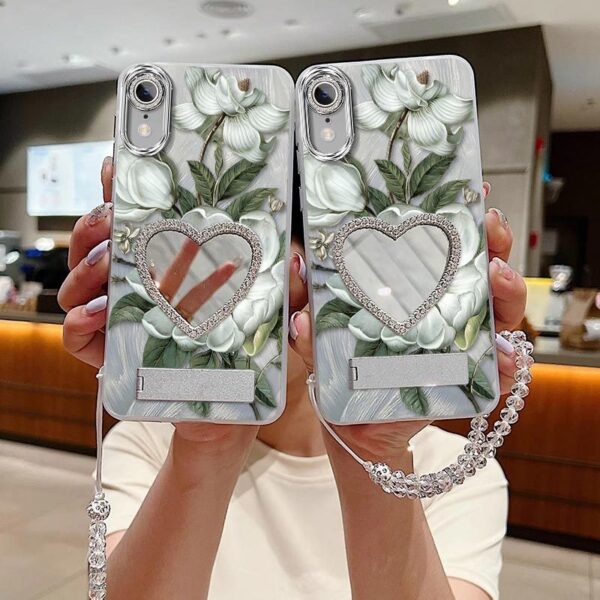 b0e525e9342c492796f706ec644f1fe3-goods.jpeg Durable iPhone XRPhone Cases Comfortable feel Delicate little flowers bracket and transparent beads Lanyard Pattern Case Suitable for iPhone XR Featuring Shockproof In Entertainment