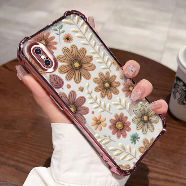 for iPhone x,xr,xsmax A shatterproof, transparent soft phone case with a floral patter