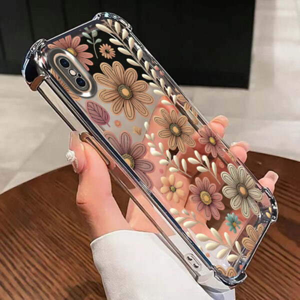for iPhone x,xr,xsmax A shatterproof, transparent soft phone case with a floral patter