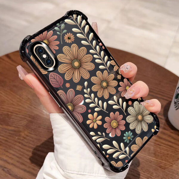 for iPhone x,xr,xsmax A shatterproof, transparent soft phone case with a floral patter