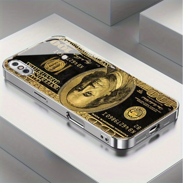 Dollar Case for iPhone X XR Xs Max 8 7 Plus 6s SE Electroplated Glass cass Shockproof Drop Protection Rugged Durable Cover Cellphone Protective Smartphone Casing