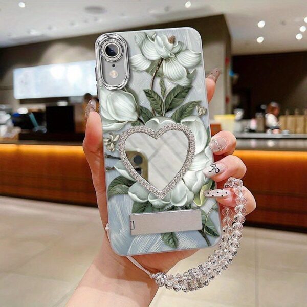 e70a58ebcf7e44dca198247440893d0b-goods.jpeg Durable iPhone XRPhone Cases Comfortable feel Delicate little flowers bracket and transparent beads Lanyard Pattern Case Suitable for iPhone XR Featuring Shockproof In Entertainment